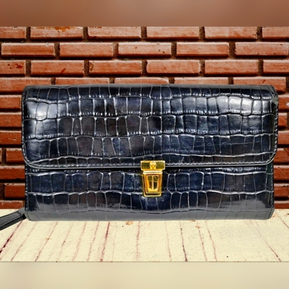 Etienne Aigner Croc Embossed Wallet